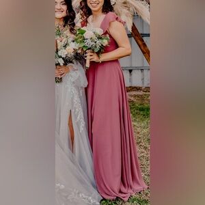 Azazie Burgundy Maxi Dress